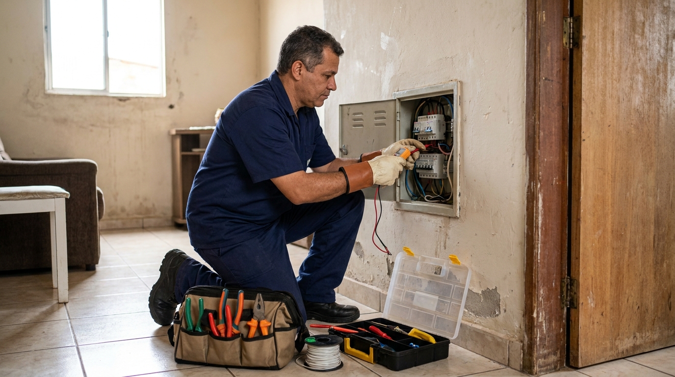 Eletricista com ferramentas em Vitória‑ES