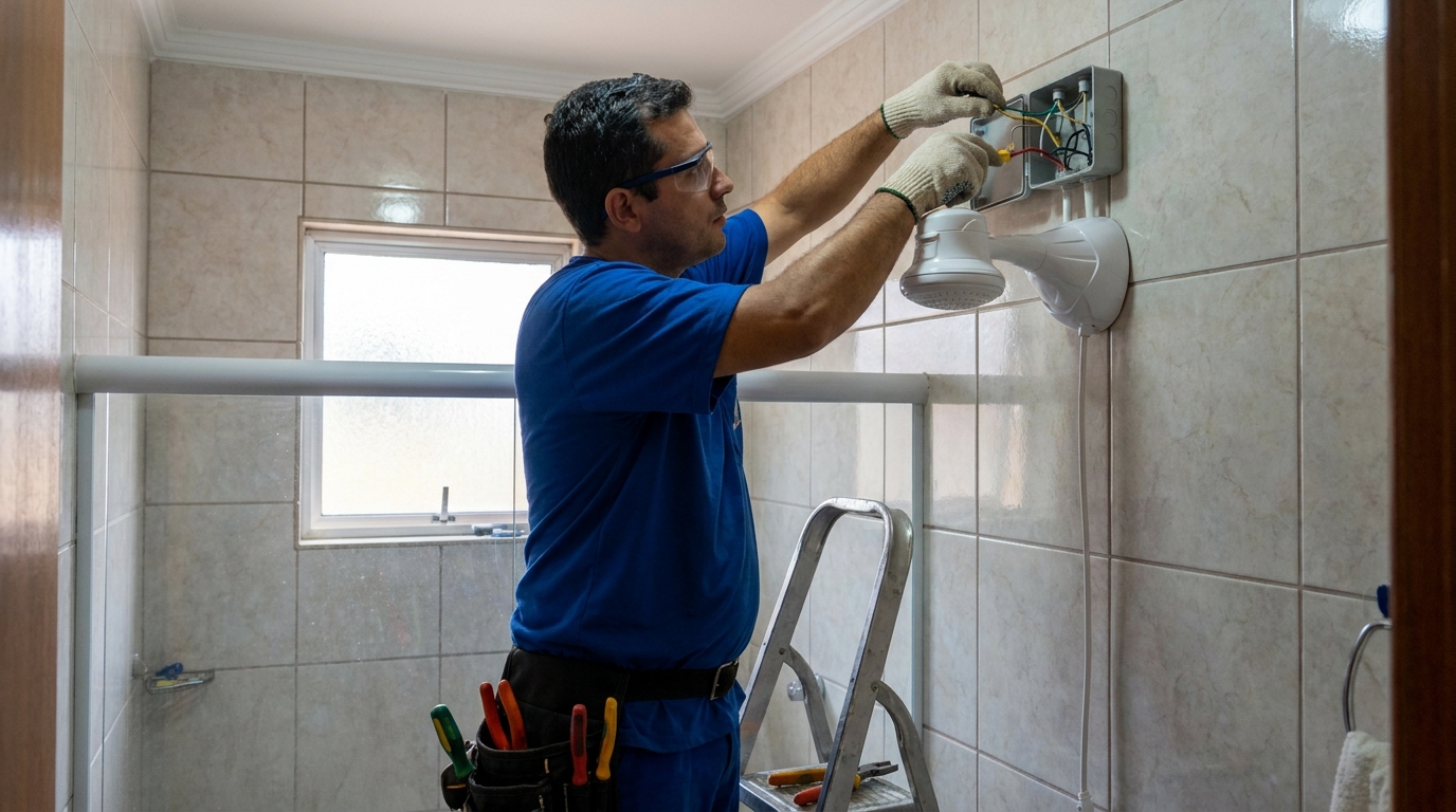 Instalacao de chuveiro eletrico profissional em Vitória‑ES