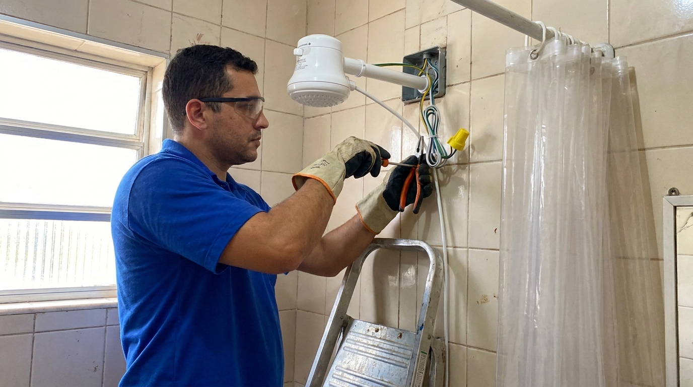 Instalacao de chuveiro eletrico residencial em Vitória‑ES